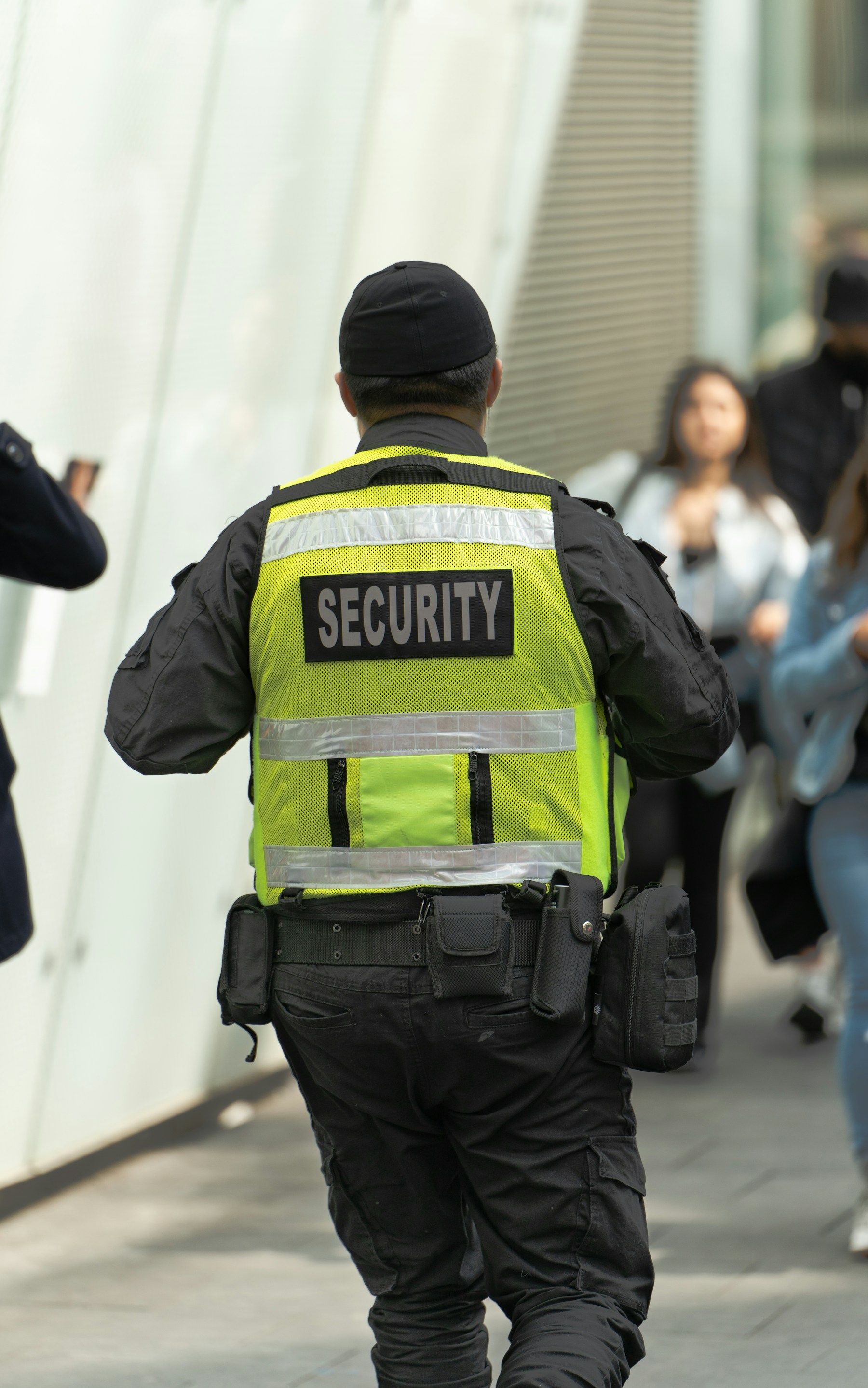 Professional security officer protecting a commercial site