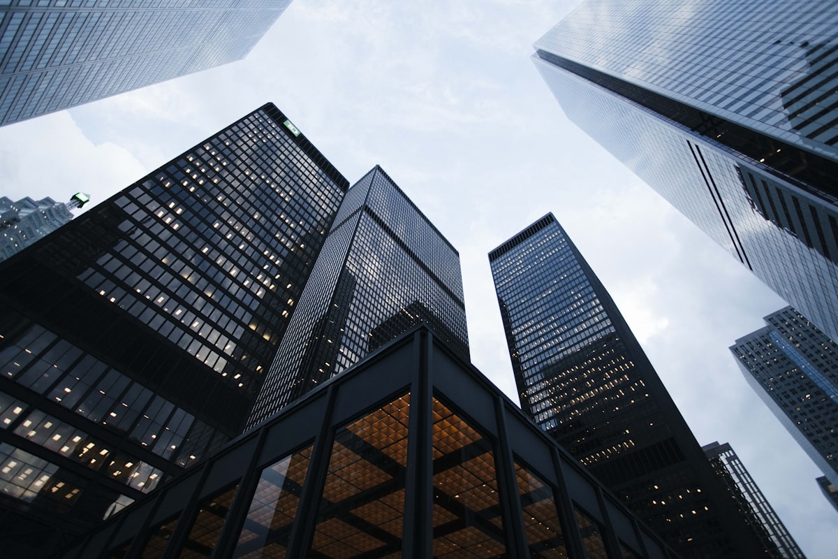 Modern corporate office buildings